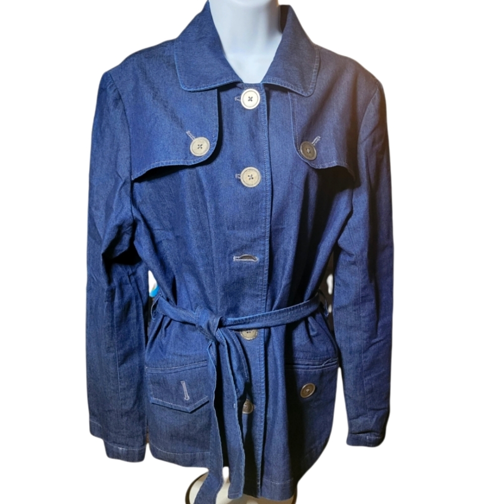 Belted denim jacket